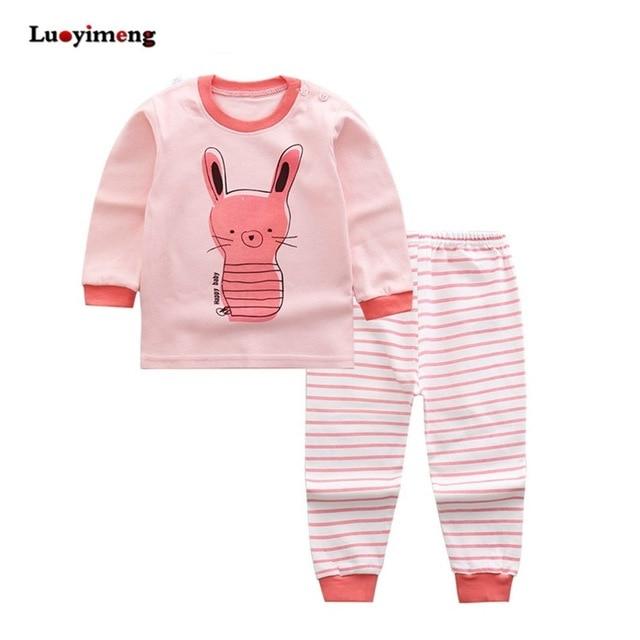 Cartoon Kids Pajamas Sets Cotton Boys Sleepwear Suit Autumn Spring Girls Pajamas Long Sleeve Tops+Pants 2pcs Children Clothing
