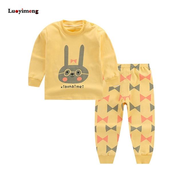 Cartoon Kids Pajamas Sets Cotton Boys Sleepwear Suit Autumn Spring Girls Pajamas Long Sleeve Tops+Pants 2pcs Children Clothing