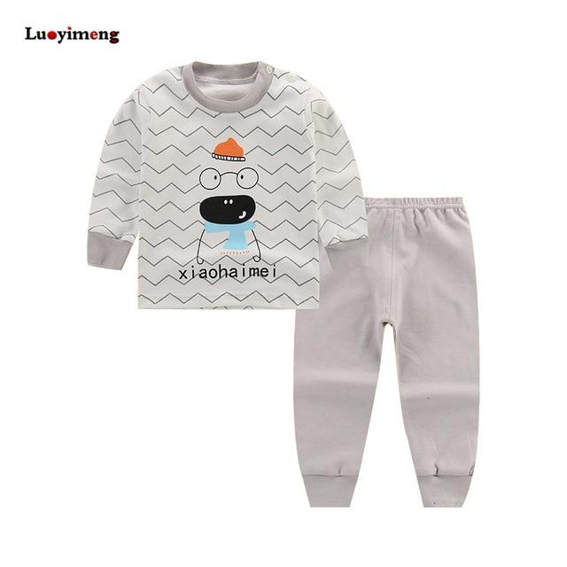 Cartoon Kids Pajamas Sets Cotton Boys Sleepwear Suit Autumn Spring Girls Pajamas Long Sleeve Tops+Pants 2pcs Children Clothing