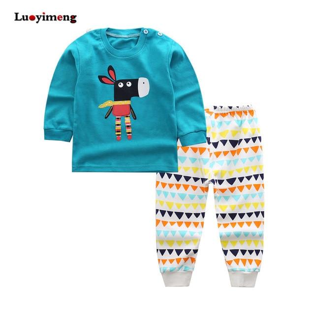 Cartoon Kids Pajamas Sets Cotton Boys Sleepwear Suit Autumn Spring Girls Pajamas Long Sleeve Tops+Pants 2pcs Children Clothing