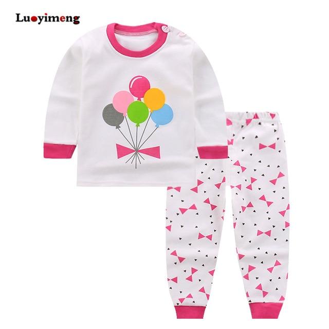 Cartoon Kids Pajamas Sets Cotton Boys Sleepwear Suit Autumn Spring Girls Pajamas Long Sleeve Tops+Pants 2pcs Children Clothing