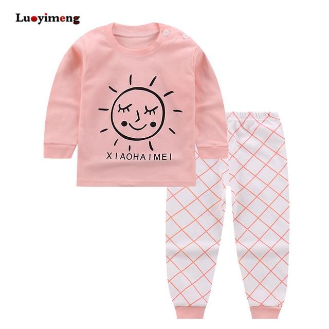 Cartoon Kids Pajamas Sets Cotton Boys Sleepwear Suit Autumn Spring Girls Pajamas Long Sleeve Tops+Pants 2pcs Children Clothing