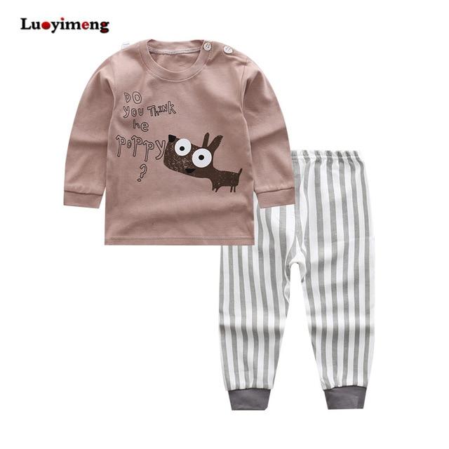 Cartoon Kids Pajamas Sets Cotton Boys Sleepwear Suit Autumn Spring Girls Pajamas Long Sleeve Tops+Pants 2pcs Children Clothing