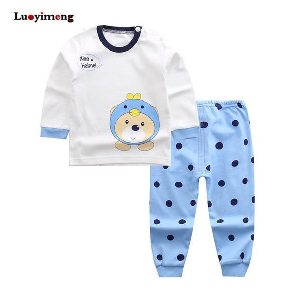Cartoon Kids Pajamas Sets Cotton Boys Sleepwear Suit Autumn Spring Girls Pajamas Long Sleeve Tops+Pants 2pcs Children Clothing