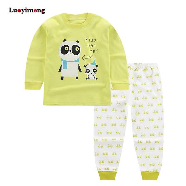Cartoon Kids Pajamas Sets Cotton Boys Sleepwear Suit Autumn Spring Girls Pajamas Long Sleeve Tops+Pants 2pcs Children Clothing