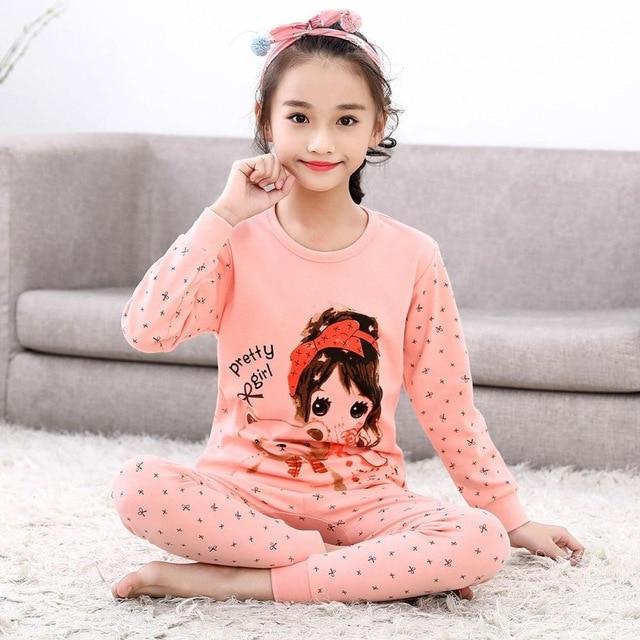 Autumn Winter Children Pajamas Long Sleeve Cartoon Kids Sleepwear Baby Girl Clothes Suit Cotton Child Pyjamas Boy Nightwear Home
