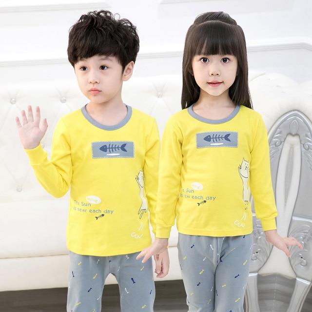 Autumn Winter Children Pajamas Long Sleeve Cartoon Kids Sleepwear Baby Girl Clothes Suit Cotton Child Pyjamas Boy Nightwear Home