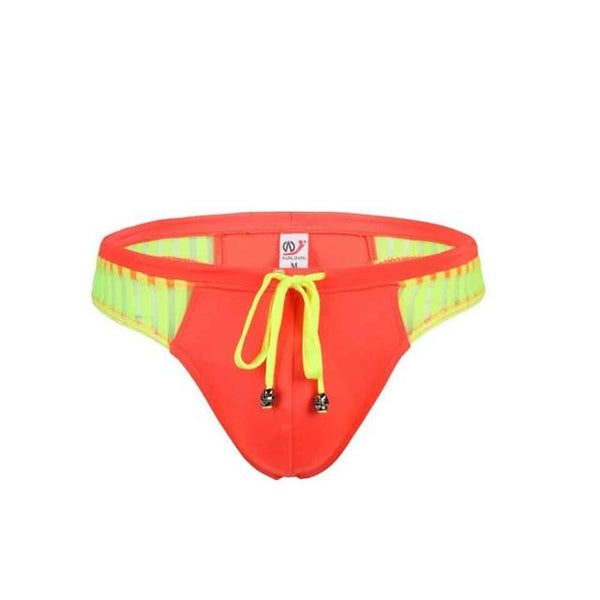 Men's Sexy Swimming Briefs Mesh Patchwork G-string Swimsuits Surf Wear Thong Low Waist Board Shorts Bathing Suit Beach Wear