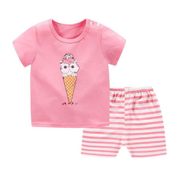 pyjamas kids cotton toddler cartoon children pajamas sets for baby girls boys short sleeve summer sleepwear pyjama enfant garcon