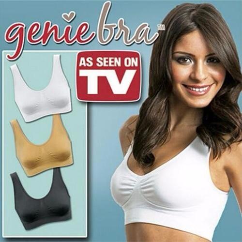 Sexy  Women Underwear Bra Seamless Remove Pads Genie bra Women Padded Bra Plus size White Khaki Black drop shipping