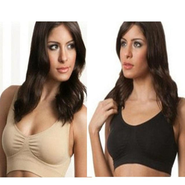 Sexy  Women Underwear Bra Seamless Remove Pads Genie bra Women Padded Bra Plus size White Khaki Black drop shipping