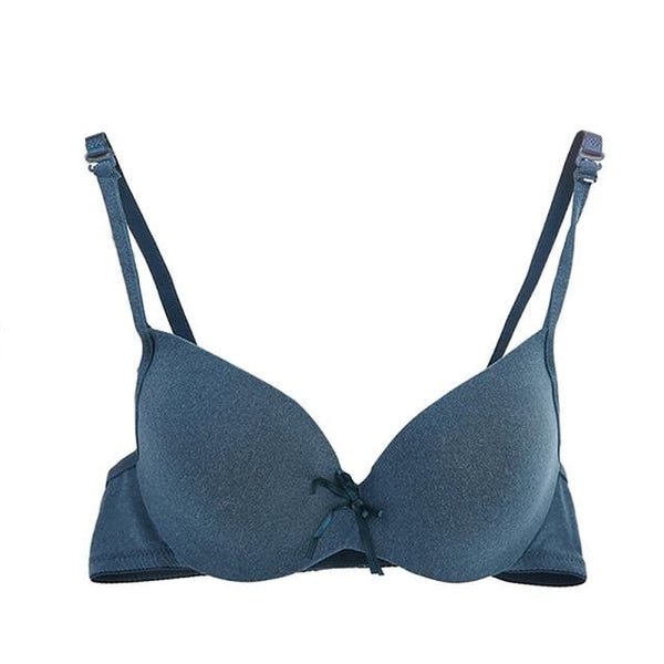 Women One-piece Seamless Bow Bra Lingerie Deep V Sexy Push Up Bra Soft Comfortable Underwear