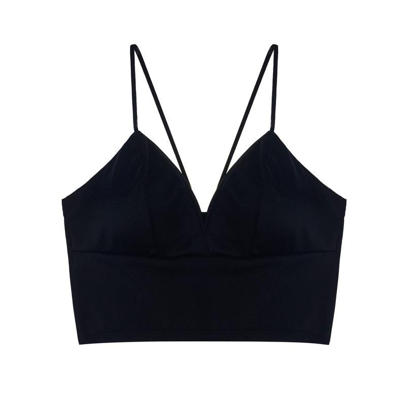 Good Quality Sexy Black Short Bralette Low Cut Top Bandage Bra Cutaway Tank Tops  Female Underwear