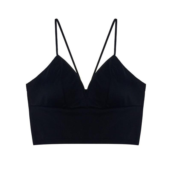 Good Quality Sexy Black Short Bralette Low Cut Top Bandage Bra Cutaway Tank Tops  Female Underwear