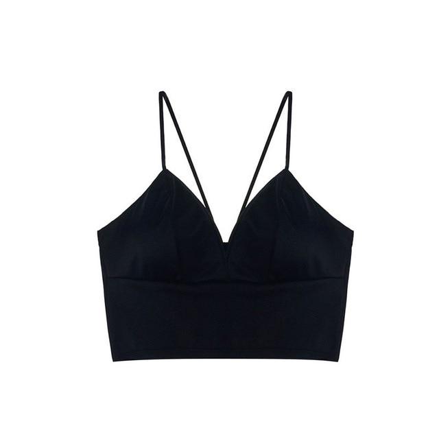 Good Quality Sexy Black Short Bralette Low Cut Top Bandage Bra Cutaway Tank Tops  Female Underwear