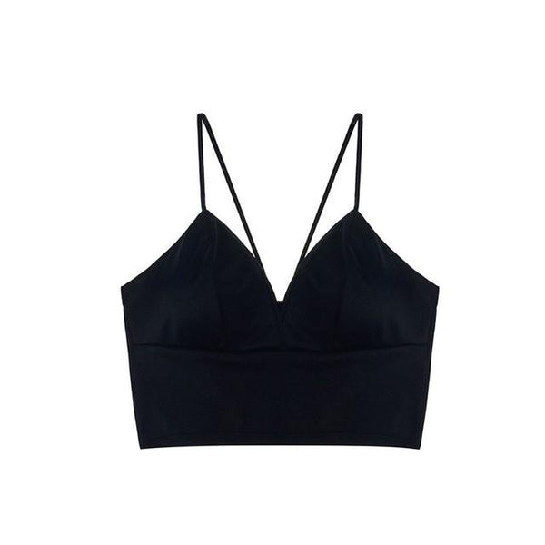 Good Quality Sexy Black Short Bralette Low Cut Top Bandage Bra Cutaway Tank Tops  Female Underwear