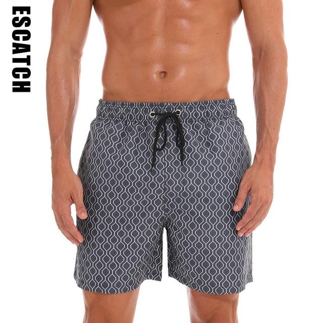 2019 New Men's Swim Trunks Quick Dry Beach Shorts with Pockets Short Swiming Trunks with Mesh Lining Swimwear Bathing Suits