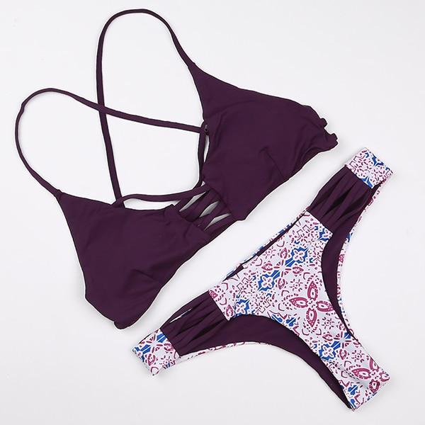 Push UP Swimsuits Sexy Low Waist 2019 Two-Piece Swimwear Thong Women Brazilian Bikinis Set Bandage Swimsuit Bathing Suit Curve