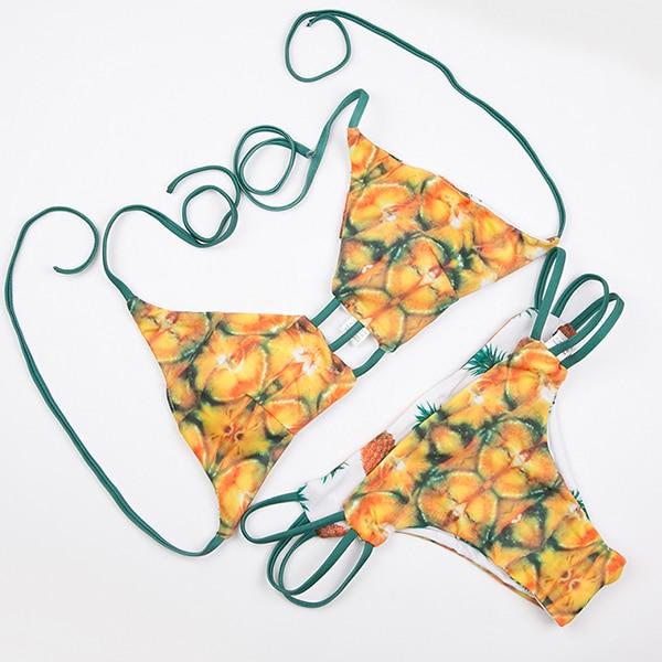 Push UP Swimsuits Sexy Low Waist 2019 Two-Piece Swimwear Thong Women Brazilian Bikinis Set Bandage Swimsuit Bathing Suit Curve