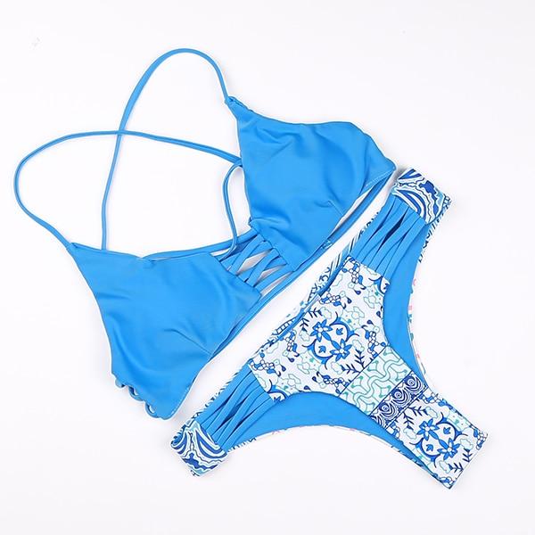 Push UP Swimsuits Sexy Low Waist 2019 Two-Piece Swimwear Thong Women Brazilian Bikinis Set Bandage Swimsuit Bathing Suit Curve