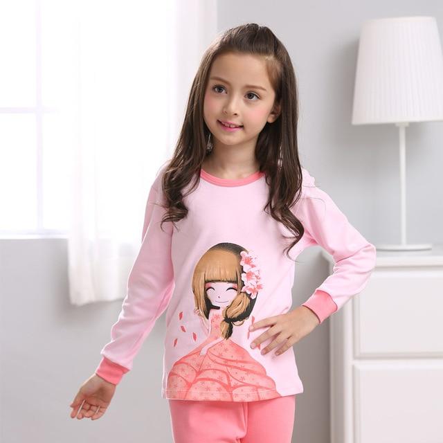 New Autumn Cartoon Pajamas For Girls Boys Children's Pajamas Long-sleeves Cotton 2pcs Pyjamas Set Baby Clothes Kids Sleepwear