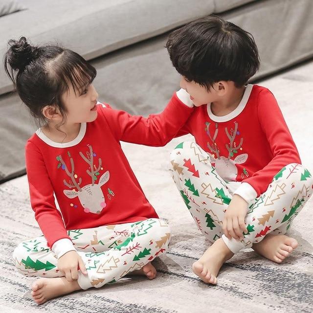 New Autumn Cartoon Pajamas For Girls Boys Children's Pajamas Long-sleeves Cotton 2pcs Pyjamas Set Baby Clothes Kids Sleepwear