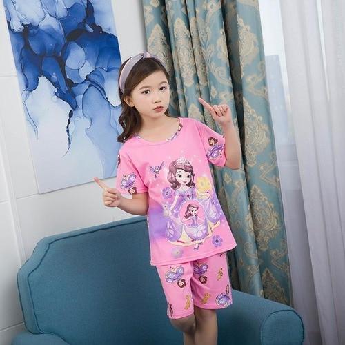 Cartoon Children Short Sleeve Pajamas 2019 Boy Girl Spring Summer Sleepwear Baby Nightwear Child Gift Kids Lovely Pyjamas Set