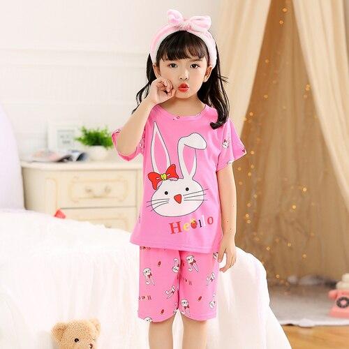 Cartoon Children Short Sleeve Pajamas 2019 Boy Girl Spring Summer Sleepwear Baby Nightwear Child Gift Kids Lovely Pyjamas Set