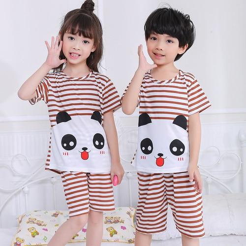 Cartoon Children Short Sleeve Pajamas 2019 Boy Girl Spring Summer Sleepwear Baby Nightwear Child Gift Kids Lovely Pyjamas Set
