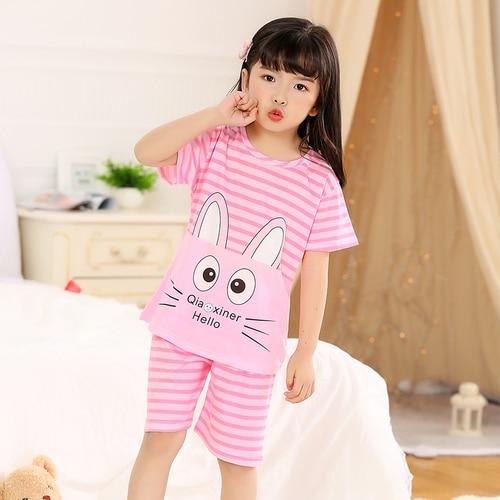Cartoon Children Short Sleeve Pajamas 2019 Boy Girl Spring Summer Sleepwear Baby Nightwear Child Gift Kids Lovely Pyjamas Set