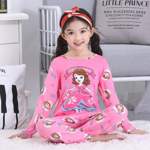 New Sale 2019 Spring Summer Girl Sleepwears Suits Lovely Gilr Pajamas Children Pyjamas Girls Cartoon Pijamas Kids Clothing Set