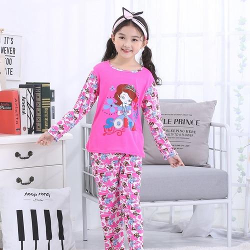 New Sale 2019 Spring Summer Girl Sleepwears Suits Lovely Gilr Pajamas Children Pyjamas Girls Cartoon Pijamas Kids Clothing Set