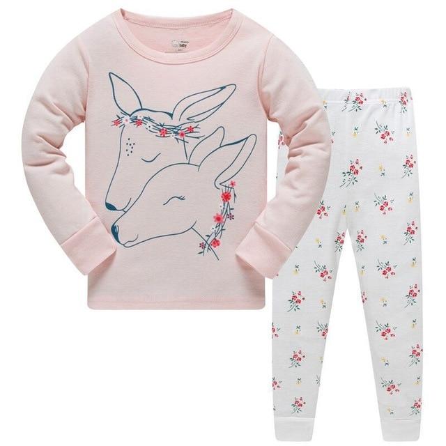 NEW 2019 girlys nightwear girls family christmas pajamas cartoon kids pajama sets,children sleepwear toddler baby pyjamas 3T-8T