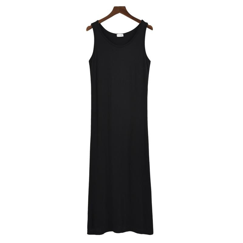 New Sleeveless Ladies Basic Sleep Shirt Sexy Lingerie Solid Long Nightgown Modal Sleepwear Summer Loose Nighty Nightdress M-XXL