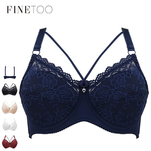 Plus Size C D E Cup Bra Sexy Push Up Brassiere Fashion Soft Lace Bra 3/4 Large Thin Female Lingerie Deep V Sexy Bras For Women