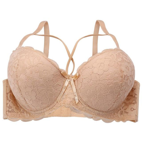 Sexy Lace Bra Fashion Racerback Floral Bras For Women B C Cup Underwire Lingerie Bralette Female Bow Brallete Brassiere 36 42