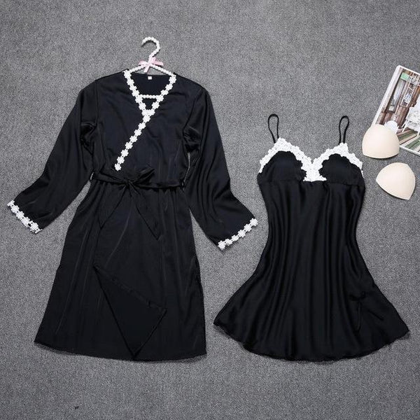 Sexy Black Women Robe Nightwear Nightdress Nighty Mini Nightgown Suspender Skirt Sleepwear Rayon Sleeveless For Female M-XXL