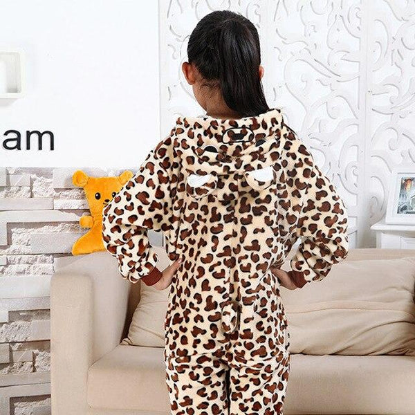 Flannel Children kigurumi Pajamas Set Winter Hooded Animal Unicorn Pikachu Stitch Kids Pajamas For Boys Girls Sleepwear Onesies