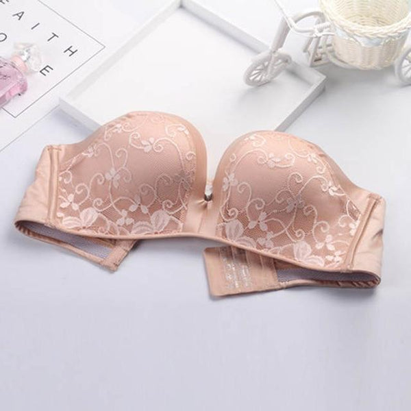 Sexy Backless Bras For Women Lingerie Push Up Brassiere 1/2 Cup Seamless Invisible Bralette Fashion Underwear With Straps #D