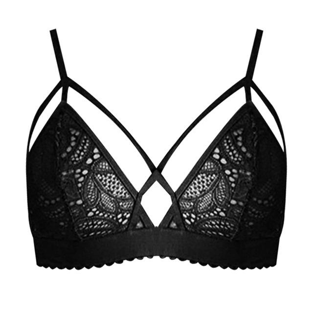 Sexy Floral Lace Bras for Women Seamless Bralette Transparent Cup Wireless Bras Brassiere Lingerie Plus Size Underwear #F