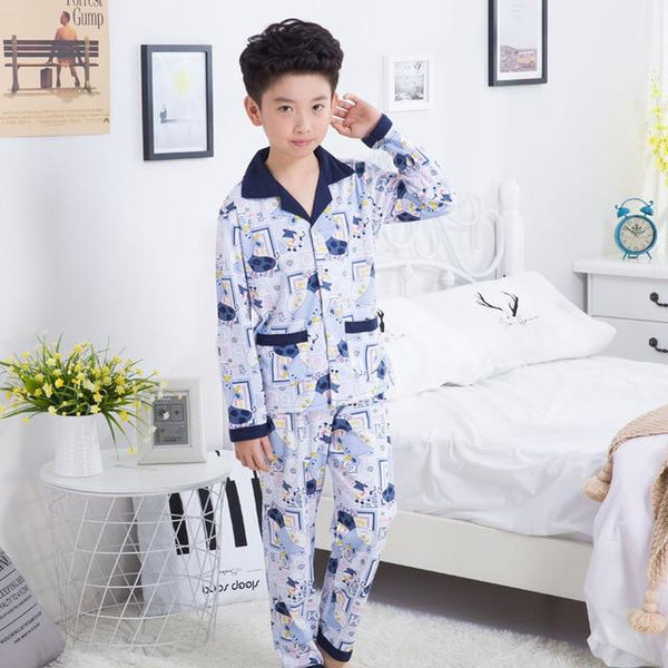 2018 Children's pajamas long sleeves cotton pijamas suits spring and autumn boys sleepwear boys children's homewear lounge sets