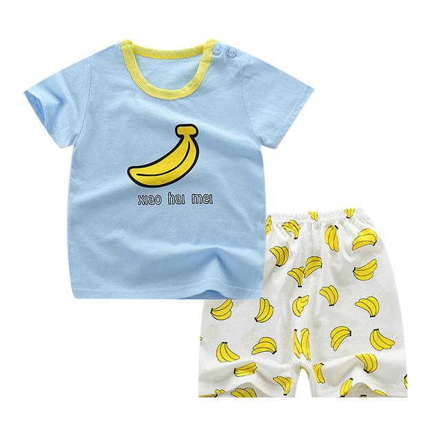 Summer Children's Pajamas Sets Cotton Short Sleeved Baby Girls Clothing Suit Cartoon Sleepwear Kids Pyjamas Enfant Boys Pyjama