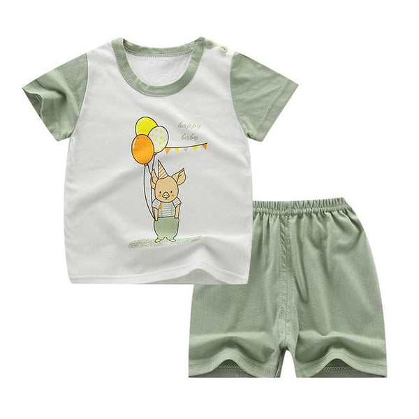 Summer Children's Pajamas Sets Cotton Short Sleeved Baby Girls Clothing Suit Cartoon Sleepwear Kids Pyjamas Enfant Boys Pyjama