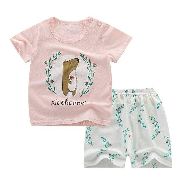 Summer Children's Pajamas Sets Cotton Short Sleeved Baby Girls Clothing Suit Cartoon Sleepwear Kids Pyjamas Enfant Boys Pyjama
