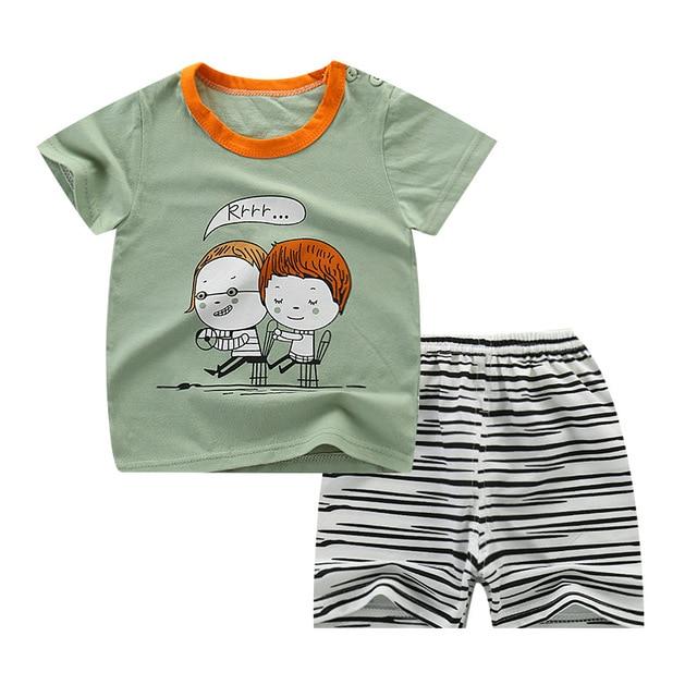 Summer Children's Pajamas Sets Cotton Short Sleeved Baby Girls Clothing Suit Cartoon Sleepwear Kids Pyjamas Enfant Boys Pyjama