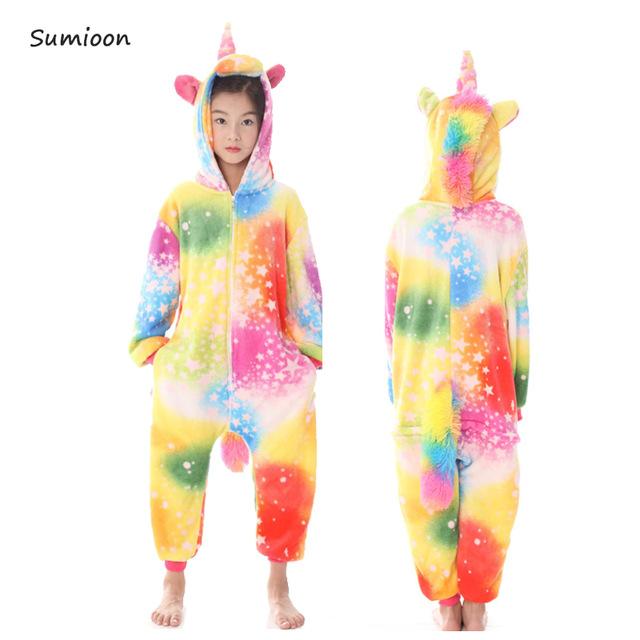 Kigurumi Unicorn Pajamas for Children Winter Unicornio Girls Boys Sleepwear Panda Onesie Kids Costume Baby Licorne Pyjamas Kids