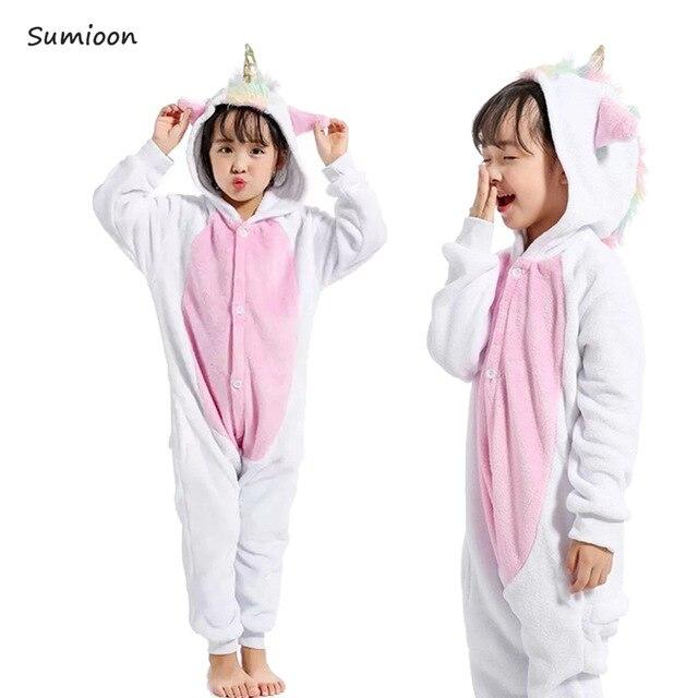 Kigurumi Unicorn Pajamas for Children Winter Unicornio Girls Boys Sleepwear Panda Onesie Kids Costume Baby Licorne Pyjamas Kids