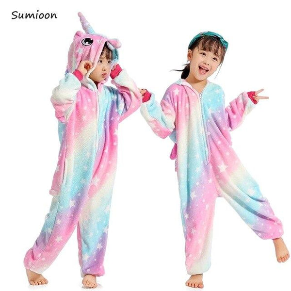 Kigurumi Unicorn Pajamas for Children Winter Unicornio Girls Boys Sleepwear Panda Onesie Kids Costume Baby Licorne Pyjamas Kids
