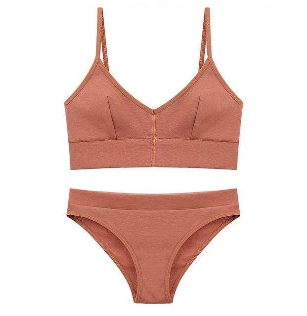 TERMEZY 2019 New Women Fashion Cotton Lingerie Wireless Bras For Women Push Up Bra Set comfortable Sexy Underwear Free Shipping