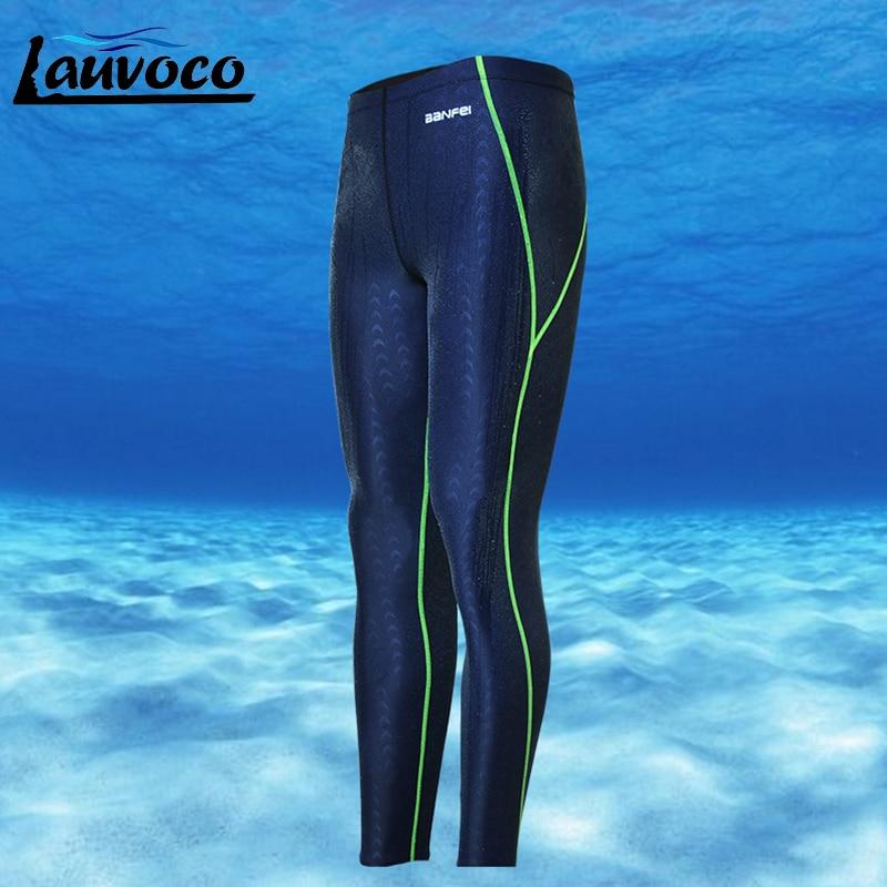 Professional Swimming Shorts Plus Size 3XL Long Pants Men Quick Dry SharkSkin SwimTrunk Jammers Swimwear Diving Wetsuit Swimsuit